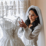 Caftan femme moderne vert émeraude à manches longues